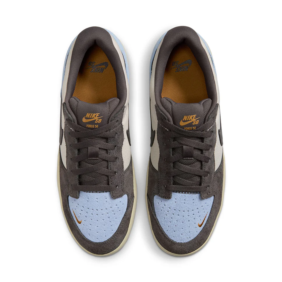 Nike SB Force 58 Light Orewood Brown Psychic Blue Shoes - Image 3
