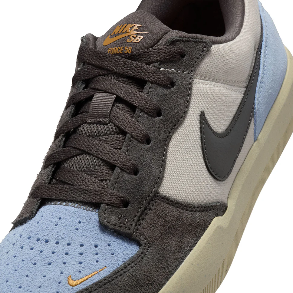 Nike SB Force 58 Light Orewood Brown Psychic Blue Shoes - Image 5