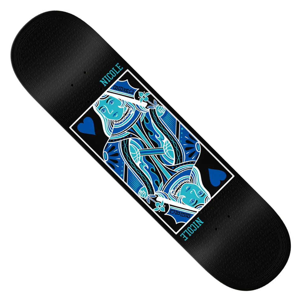Real Nicole Hause Queen of Hearts Twin Nose Black Deck