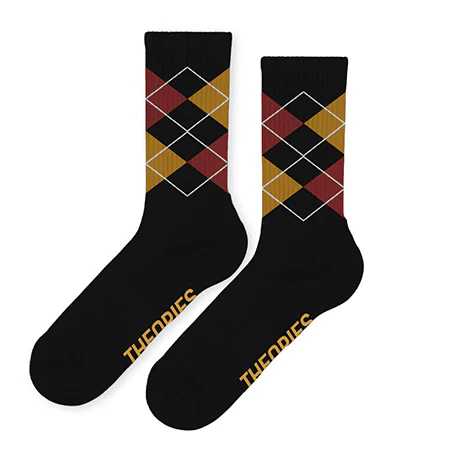 Theories Stamp Argyle Crew Socks - Image 2